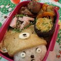 miffy77's cooksnap of when they made キャラ弁　お稲荷　パンダ.