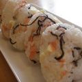 iyo＊'s cooksnap of when they made ♡鮭とチーズと塩昆布のおにぎり♡.