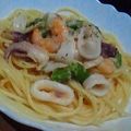 まなぴす☆'s cooksnap of when they made 明太子とシーフードのパスタ.