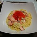 yukihecco's cooksnap of when they made ■復帰第１弾★またまたバカ美味！【サーモン＆イクラdeクリームスパゲッティ☆ﾐ】.