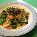 カナティーヌ's cooksnap of when they made わさび菜の納豆パスタ.