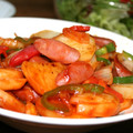 noamanma's cooksnap of when they made ソーセージとじゃが芋のBBQ炒め.