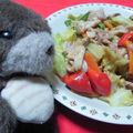 korakko's cooksnap of when they made ✿豚こまと春キャベツの❀中華炒め✿.