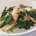 きらり流れ星's cooksnap of when they made 塩もみほうれん草と豚バラのチャンプルー.