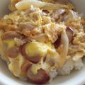 ☆よ～たん★'s cooksnap of when they made 新タマネギとウインナーで簡単親子丼.
