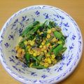 と→こ's cooksnap of when they made ☆簡単☆かき菜とコーンのバターソテー.