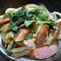 いずみるく's cooksnap of when they made 茄子とウインナ♪生姜マヨのさっぱりうどん.