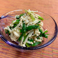 島子☆'s cooksnap of when they made レンジで簡単！ニラとえのきのごま酢和え.
