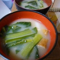 K/S's cooksnap of when they made ほうれん草とさつま揚げの味噌汁.