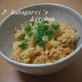 ババガレイ's cooksnap of when they made マーボー豆腐の素で中華風炊き込みごはん.
