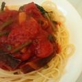 まいこし's cooksnap of when they made なすとほうれん草のトマトパスタ.