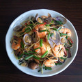 ＊はちおさん＊'s cooksnap of when they made あさりとエビのアクアパッツァ風パスタ‏.