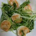 SILK0205's cooksnap of when they made ∮水菜と海老の❤プリプリ❤にんにく炒め∮.