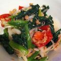 myarari's cooksnap of when they made 新玉ねぎトマトほうれん草のナムル風サラダ.