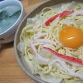 わん吉の母's cooksnap of when they made 時短☆春キャベツの卵パスタ＆スープ☆節水.