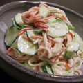 ぷちもんち's cooksnap of when they made 我が家の定番☆カニかまときゅうりのサラダ.
