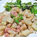 1646's cooksnap of when they made うどと蒲鉾の明太子バター炒め.