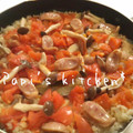papikun's cooksnap of when they made トマトとソーセージのパエリア.