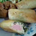 monakomochi's cooksnap of when they made お魚ソーセージで春巻き♪.