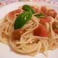 rie-tin's cooksnap of when they made ミニトマトとバジルの冷たいパスタ.