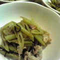 柳さき's cooksnap of when they made ふきと豚肉の梅昆布炒め.