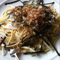 ぶーすかおくさま's cooksnap of when they made 春の訪れ♪うどの梅風味パスタ.