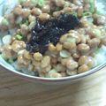 ﾓﾈかぁちゃん's cooksnap of when they made 納豆ご飯+佃煮海苔♡.