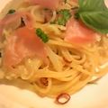 りとるまっぴ's cooksnap of when they made 生ハムとバジルのペペロンチーノスパゲティ.