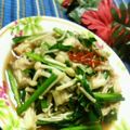 キョク's cooksnap of when they made えのきとにらの大葉ニンニク醤油炒め♪.