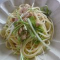 canno's cooksnap of when they made 昆布茶が決めて♪水菜とツナのパスタ.