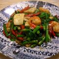 さるちゃんばなな's cooksnap of when they made 【酒菜】豆苗・アスパラ・海鮮・ＸＯ醤炒め.