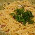 iketa's cooksnap of when they made イカの塩辛☆濃厚味噌クリームパスタ.