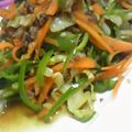 若鬼嫁あきちゃん's cooksnap of when they made 合挽きミンチでチンジャオロースー風.