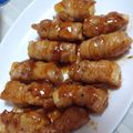 ayaka1030's cooksnap of when they made 簡単ﾍﾙｼｰ♪甘辛na豚巻きはんぺん★☆.