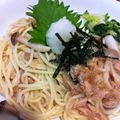 ○ねむねこ○'s cooksnap of when they made つゆで「大根とツナ＆なめ茸の和風パスタ」.