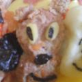 ひなパパマン's cooksnap of when they made 名犬チーズ　キャラ弁のおかず.