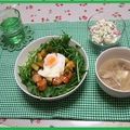 ごーあい's cooksnap of when they made おさかなソーセージとアボカドのユッケ丼風.