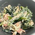さねやん's cooksnap of when they made レンジ☆ほうれん草カニカマ胡麻マヨサラダ.