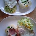 あずままん's cooksnap of when they made 食パンdeカエル君toカエルちゃんサンド.
