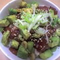 ぱるか's cooksnap of when they made お酢を食べよう♪　鮪とアボガドの酢飯丼.