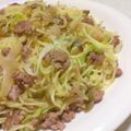 papikun's cooksnap of when they made ザーサイ挽き肉焼きそば.