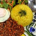 在宅勤務のおじさん's cooksnap of when they made カレー料理に！炊飯器でターメリックライス.