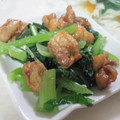 miyuki12's cooksnap of when they made あまりの鶏皮と小松菜でカレー炒め！.