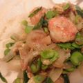 LONDONCAT's cooksnap of when they made そら豆とえびのパッと炒め.