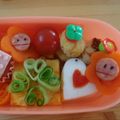 Nekozame's cooksnap of when they made ＊キャラおかず＊　パクオ＆パクコちゃん♡.