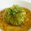 さゆゆん's cooksnap of when they made 海老入り豆腐の春キャベツ茶巾蒸し.