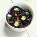 かよpon's cooksnap of when they made オクラとひじきの煮物.
