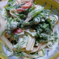myukitty's cooksnap of when they made お弁当の一品に☆法蓮草と蟹カマのおひたし.
