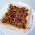 にょにょんこりん's cooksnap of when they made 簡単！納豆トースト♪からし＆味噌.