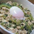 まじゅじゅ's cooksnap of when they made 鶏挽肉とゴーヤの甘辛そぼろ丼.